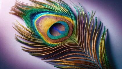 Obraz premium Vibrant Peacock Feather Close-Up
