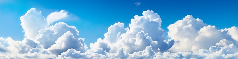 Naklejka na ściany i meble Panaroma blue sky with clouds made with Ai generative technology