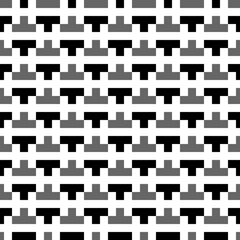 Repeated puzzle figures background. Seamless surface pattern design with mosaic ornament. Ethnic embroidery motif. Grid wallpaper. Digital paper for page fills, web designing, textile print. Vector.