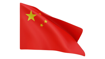 China flag realistic 3d render isolated, chinese flag isolated, chinese flag background