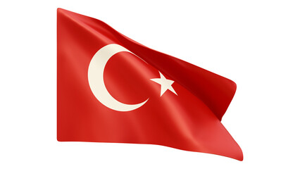 Turkey Flag Realistic Render Isolated