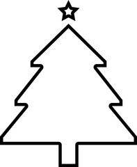 Christmas tree, spruce, pine line icon vector image.