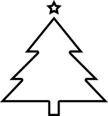 Christmas tree, spruce, pine line icon vector image.