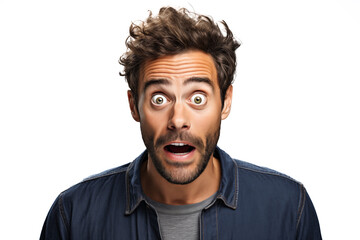 Man looking surprised and thoughtful and starring in disbelief