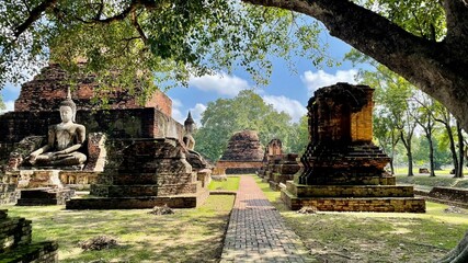 Fototapeta na wymiar Sukhothai historical park, Unesco world heritage, Sukhothai old city, Thailand.