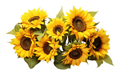 Sunflower on transparent background, PNG Format