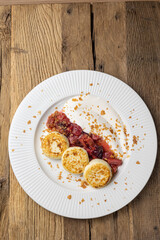 Yummy cheesecake dessert on a plate