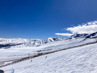 ski center in a snowy mountain