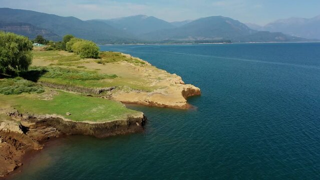 Coastline of Colbun lake in region Maule Chile