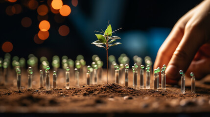 planting a plant HD 8K wallpaper Stock Photographic Image