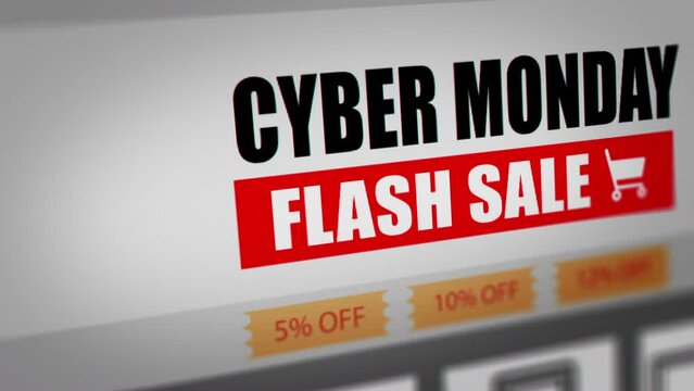 Animated Cyber Monday Flash Sale Banner, Fictitious Data Created Exclusively for This Concept Footage