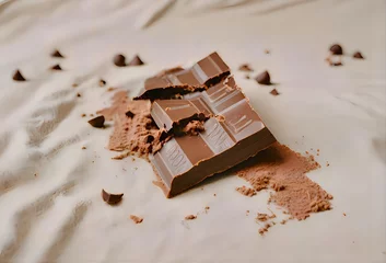 Fotobehang 割れたチョコレート © KANAKO NAKAGAWA