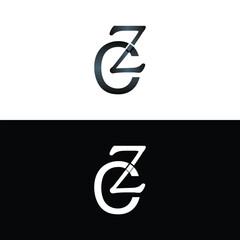 Letter CZ luxury modern monogram logo vector design, logo initial vector mark element graphic illustration design template - obrazy, fototapety, plakaty