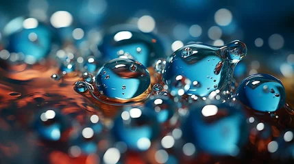 Cercles muraux Photographie macro water drops on glass HD 8K wallpaper Stock Photographic Image