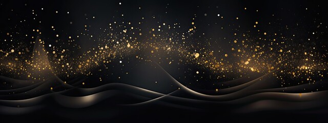 Dark grey luxury abstract background with golden partic - obrazy, fototapety, plakaty