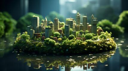 city skyline HD 8K wallpaper Stock Photographic Image