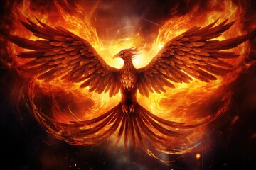 Obraz premium Fire Finnick's magic spreads its wings and is reborn.
