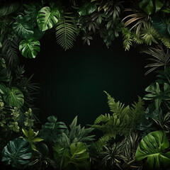 Fototapeta na wymiar Creative nature leaves background, tropical leaf banner or floral jungle pattern concept.