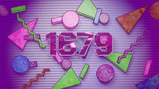 2k Counter in the style of the 80's or 90's also known as Memphis Design. Celebration video introduction for the reaching 2000 subscribers, followers or likes.