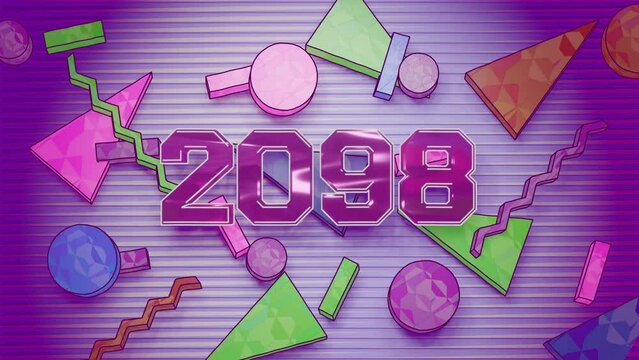2,5k Counter in the style of the 80's or 90's also known as Memphis Design. Celebration video introduction for the reaching 2500 subscribers, followers or likes.