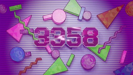 4k Counter in the style of the 80's or 90's also known as Memphis Design. Celebration video introduction for the reaching 4000 subscribers, followers or likes.