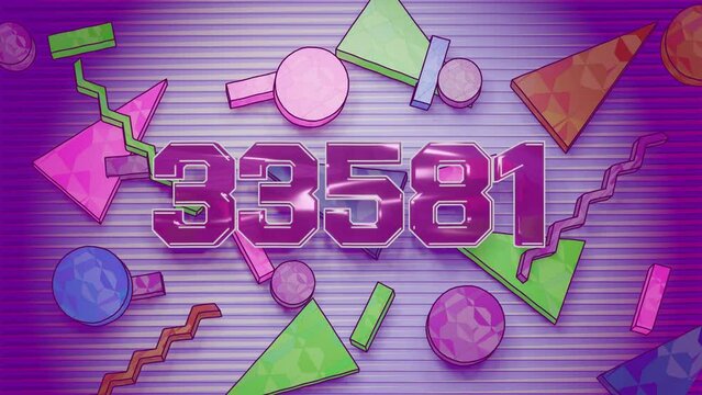 40k Counter in the style of the 80's or 90's also known as Memphis Design. Celebration video introduction for the reaching 40000 subscribers, followers or likes.
