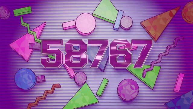 70k Counter in the style of the 80's or 90's also known as Memphis Design. Celebration video introduction for the reaching 70000 subscribers, followers or likes.