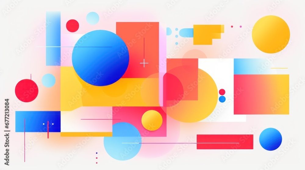 Sticker Abstract background with colorful shapes and circles, AI