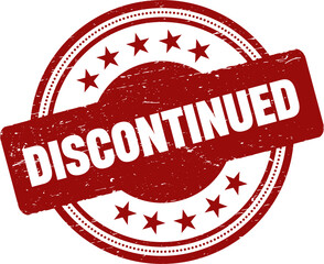 Discontinued round red grunge stamp