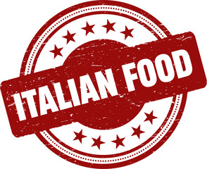 Italian food round red grunge stamp