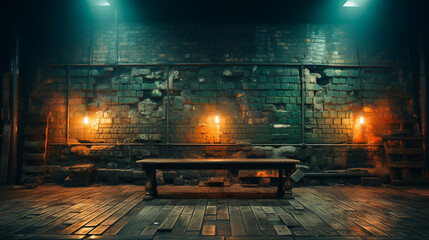 wooden bench in the night HD 8K wallpaper Stock Photographic Image
