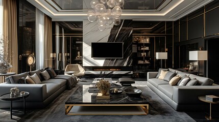 a living room filled with furniture