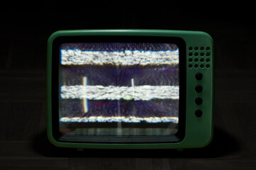 old retro looking tv tube in dark room, cool photo placeholder.