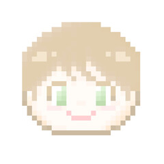 Fototapeta premium ピクセルアートな金髪の男の子⭐︎PNG