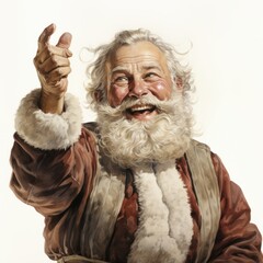 Obraz premium Smiling Santa Claus, AI generated