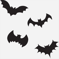 Halloween bats silhouettes. Vector icons.