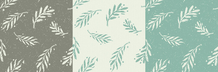 Seamless pattern background with leaves and branches
