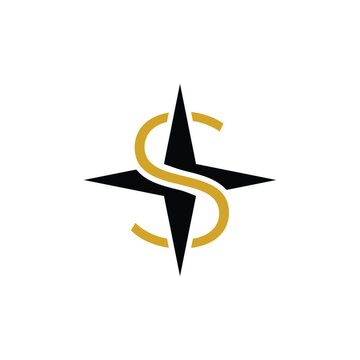 letter S compass star logo design