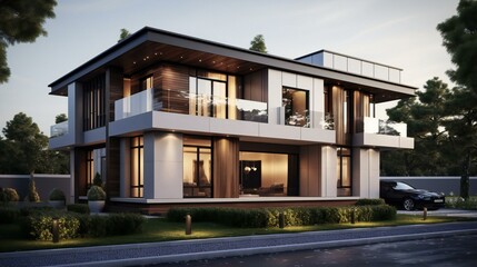 Fototapeta na wymiar a nice looking duplex house 3d rendering