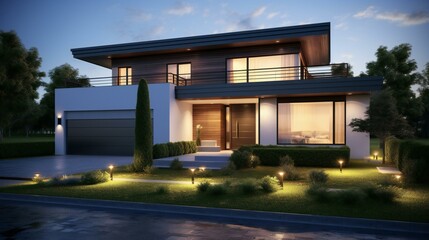 Obraz premium a nice looking duplex house 3d rendering