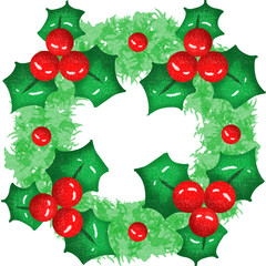 christmas holly frame