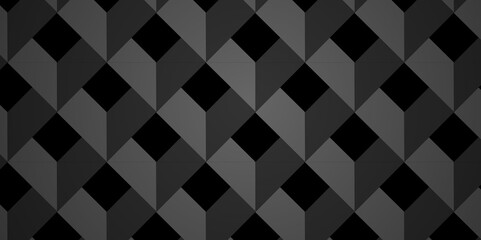 Abstract cubes black and gray geometric wall or grid backdrop hexagon technology. Black and gray geometric block cube structure mosaic and tile square background. Seamless geometric pattern background