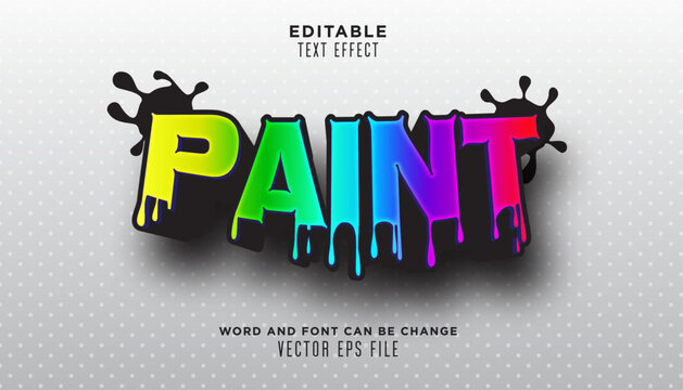 text effect paint design, suitable for banner colorfull, social media text etc	
