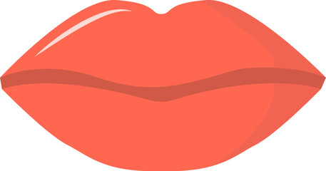 lips kiss love. romantic sexy red glamour cartoon minimalistic icon valentines day element. vector cartoon minimalistic flat object.