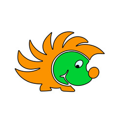 a funny cartoon orange hedgehog