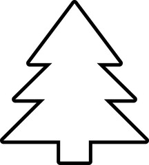 Christmas tree, spruce, pine icon. Isolated vector contour symbol illustration.