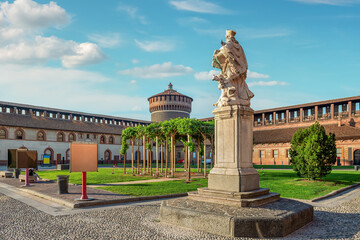 Inside the Sforza Castle - obrazy, fototapety, plakaty