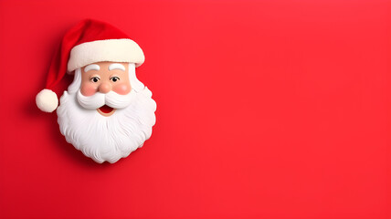 Beautiful red background with santa claus representing merry christmas. Generative AI 