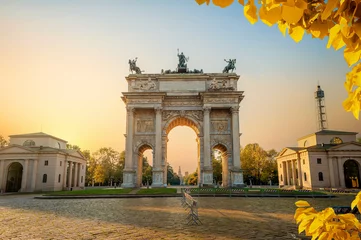 Wandcirkels tuinposter Peace Arch in autumn © Givaga