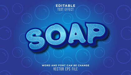 soap text effect with bubble pattern inside. can be used for laundry business, banner, social media post etc.	 - obrazy, fototapety, plakaty